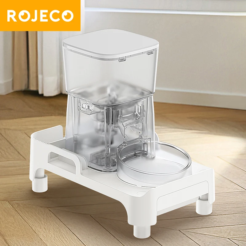 ROJECO Multifunktions-Futterspender, erhöhte Halterung für automatische Futterspender für Haustiere, höhenverstellbar, Futternapfhalter für Haustiere, Katzen und Hunde Image