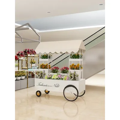 Stall Verkauf Blumen wagen Hand Push Stand Raum Display Anordnung Rack Wake Up Shop Blumen stand