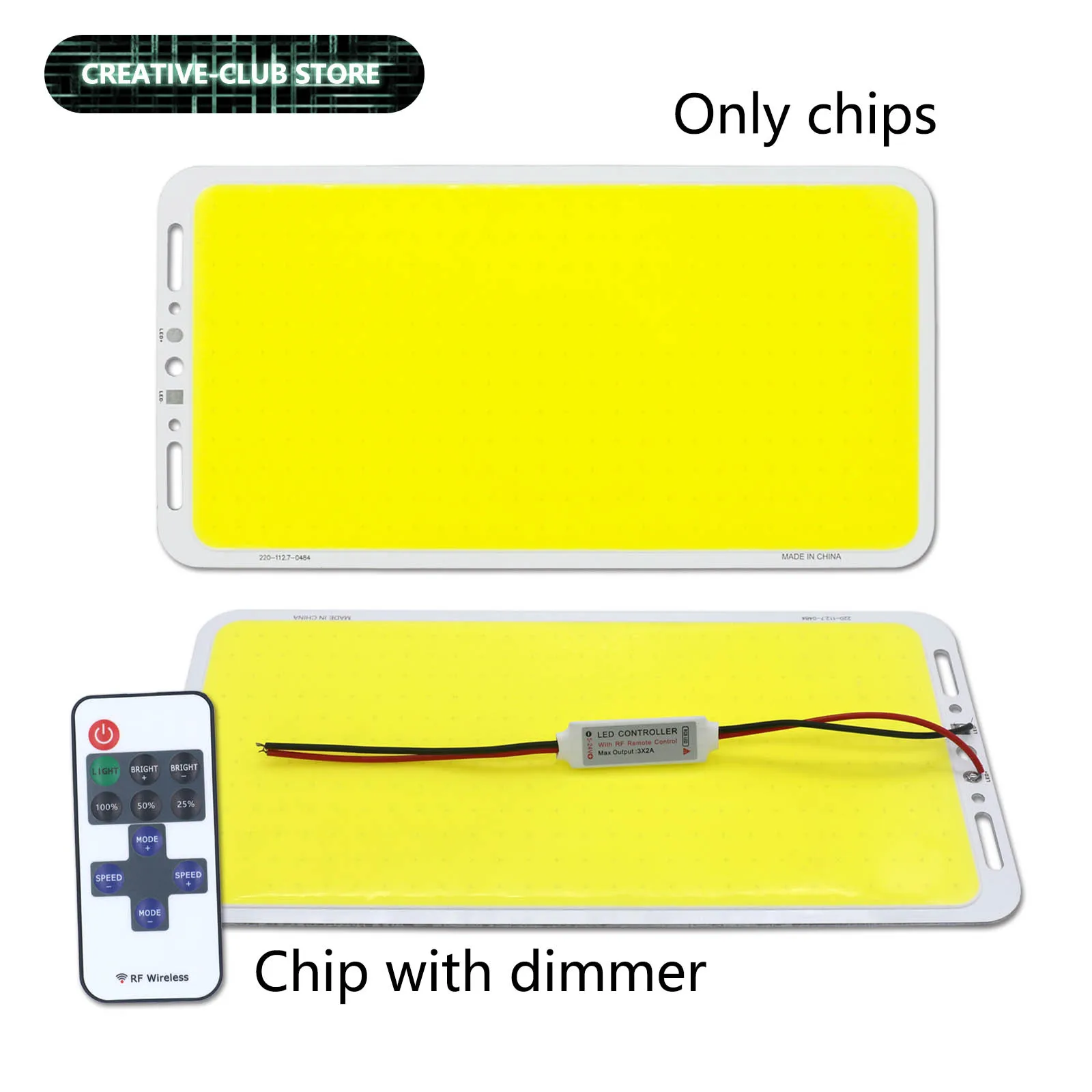 Dimmbares 100 W DC12V-14V LED-COB-Lichtpanel mit Dimmer-Matrix-LED-Platine für Leselampe, Türkuppel, Soffitte, Kennzeichenbeleuchtung