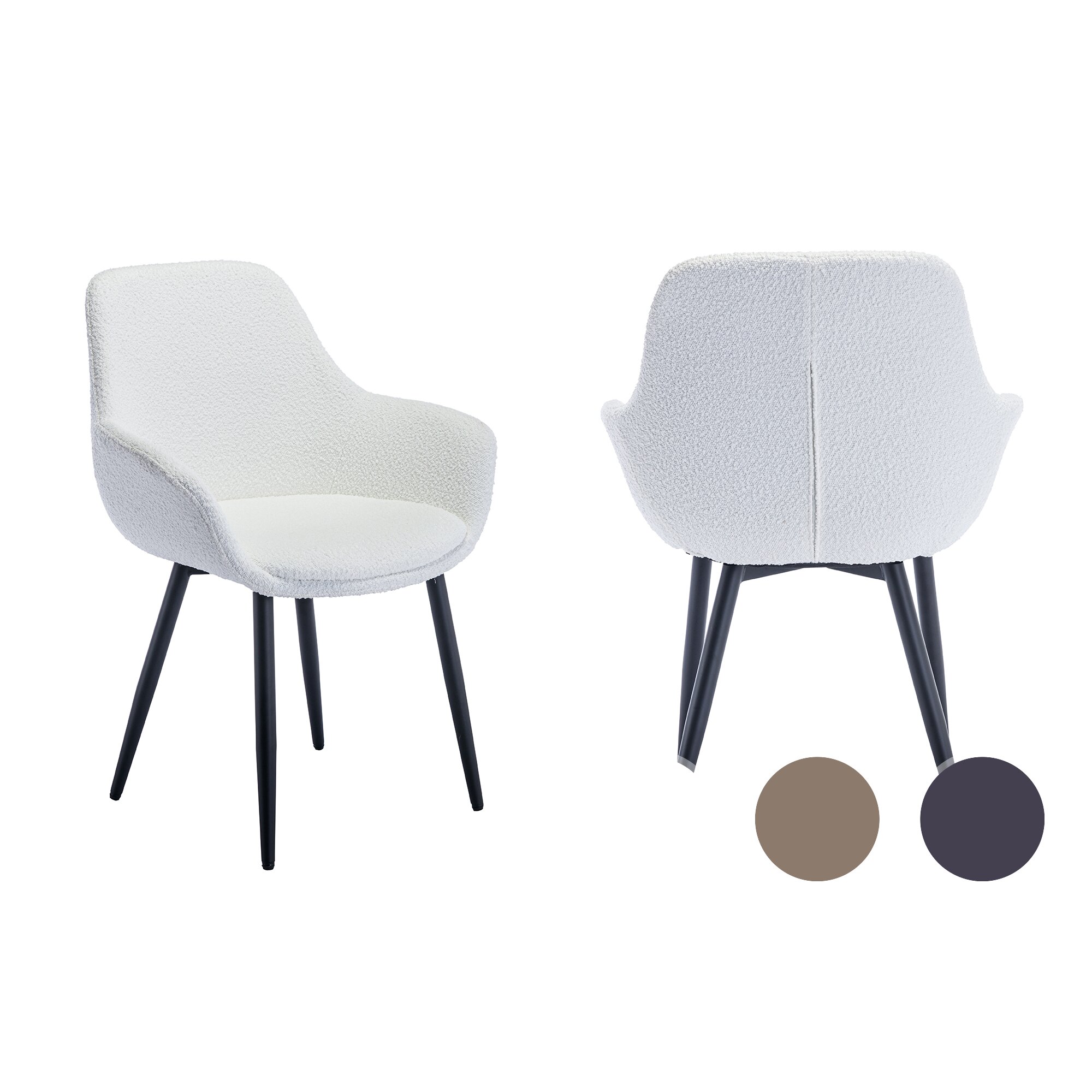 SalesFever »Bailey« Armlehnstuhl 2er-Set weiß