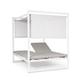 Daybed con cuscini in alluminio bianco, letto balinese reclinabile