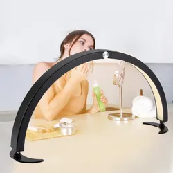 Lampe de bureau à ongles croissant de lune 28 pouces lampe de table LED cils 40 W lampe cosmétique pliable avec télécommande lumière de manucure