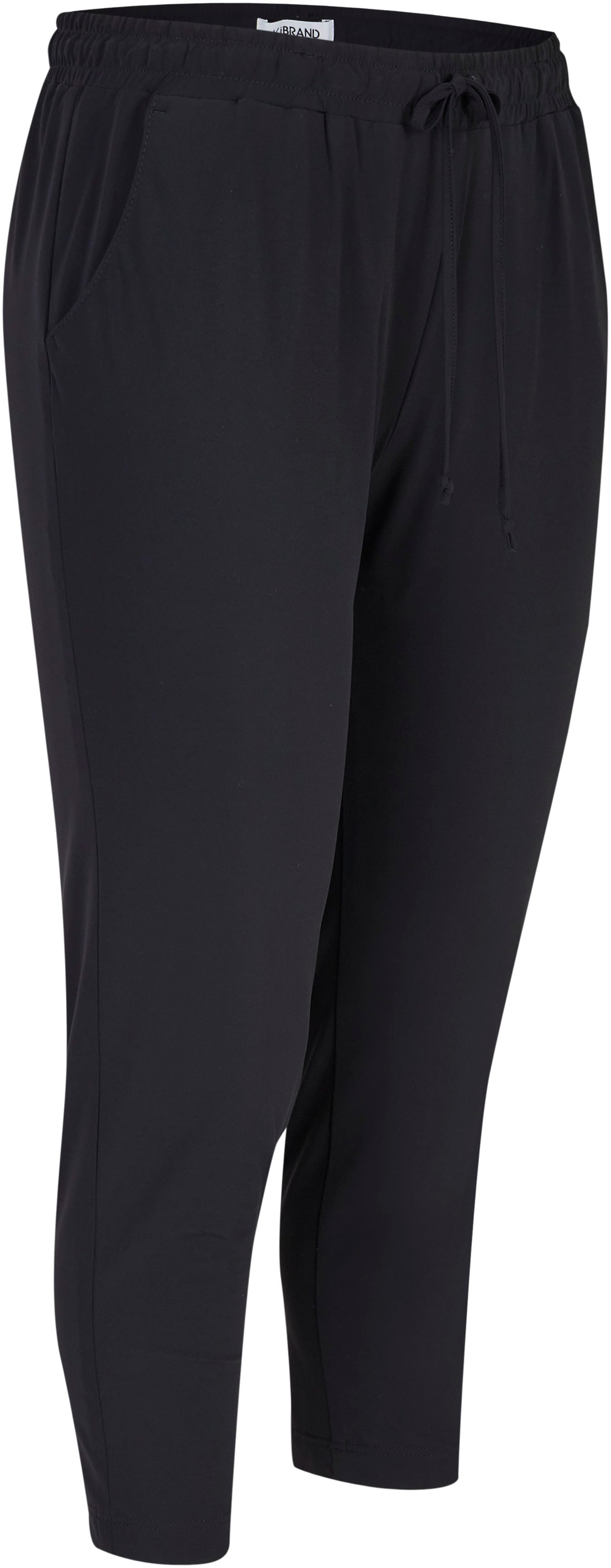 7/8-Hose KJBRAND "Susie XS", Damen, Gr. 54K27, K-Gr, schwarz, Web, Obermaterial: 75% Polyamid, 25% Elasthan, unifarben, schmal 7/8-Länge, Hosen 7/8-Hose, in großen Größen, mit Bindeband