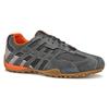 Schnürschuh GEOX "U SNAKE ORIGINAL", Herren, Gr. 47, grau, Leder, Textil, sportlich, Schuhe, Schnürschuh, Freizeitschuh, Trekking Sneaker mit Lederinnensohle
