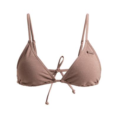 Triangel-Bikini-Top ROXY "Lasca", Damen, Gr. M, Cup B, grau (deep taupe), 78% Nylon, 9% Nylon, 7, 00% Metall, 6, 00% Elasthan, Bikini-Oberteile Image