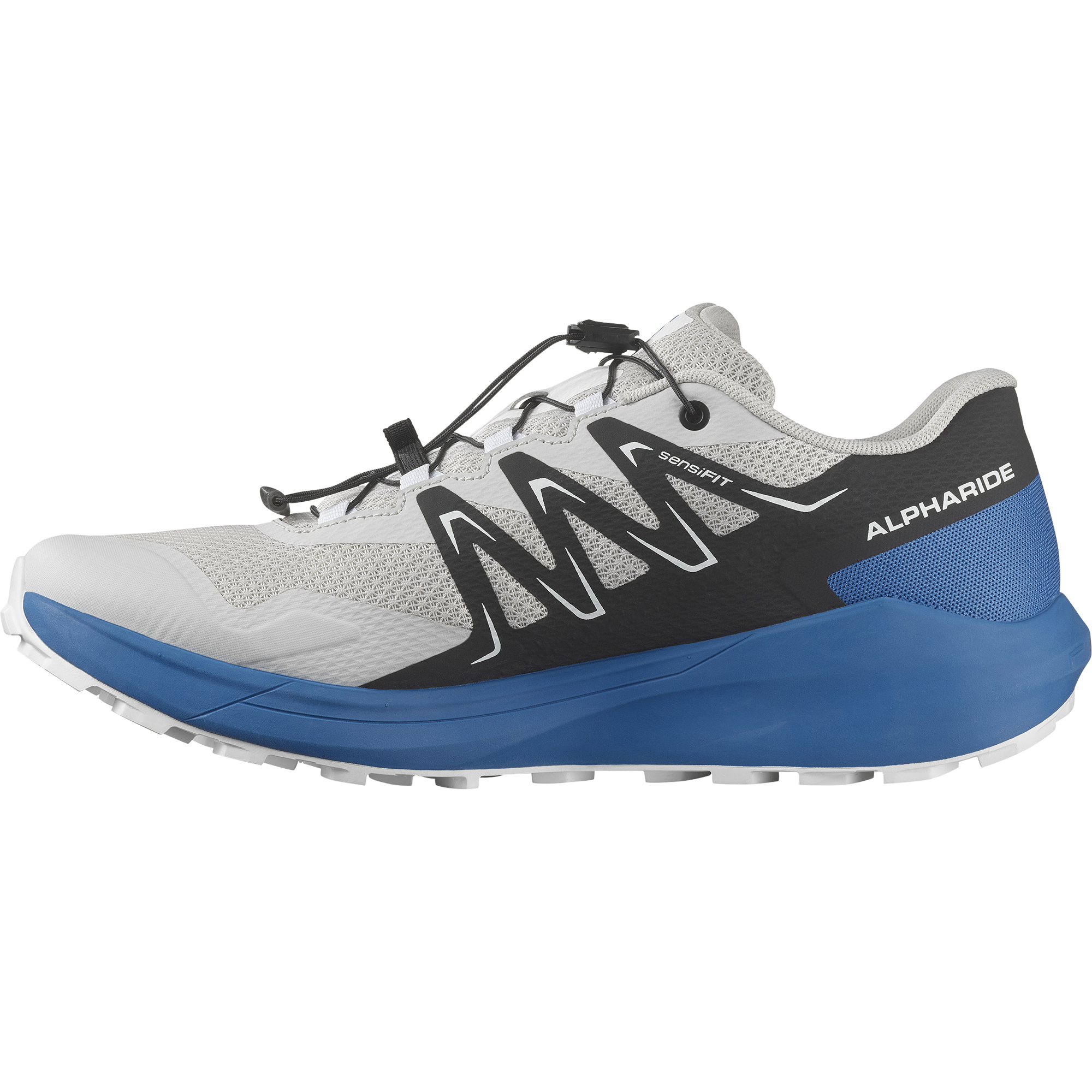 Trailrunningschuh SALOMON "ALPHARIDE", Herren, Gr. 47, schwarz (lunar rock, schwarz, french blau), Synthetik, Textil, Schuhe, wasserdicht