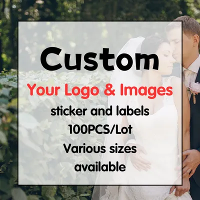 100pcs Custom Stickers Square Custom Logo Labels Waterproof Personal design Stickers for Wedding Company Logo Gift Packaging