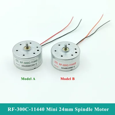 RF-300C-11440 Micro 300 Motor DC 1.5V-6V 5V 6500RPM Mini 24mm Round Spindle Motor Silent DIY CD DVD