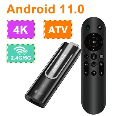Transpeed Amlogic S905Y4 ATV Android11 TV Stick With TV Apps Dual Wifi QuadCore 4K 3D BT5.0 With