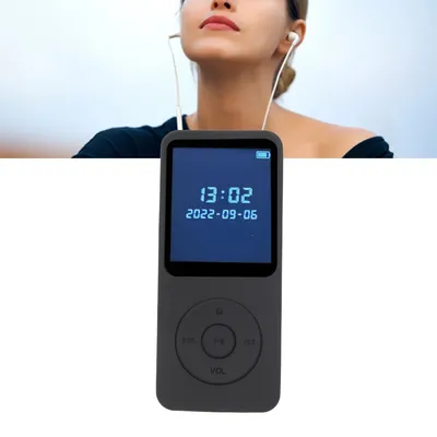 MP3 Player MP3 MP4 Player Bluetooth 5.0 Ultra Thin Digital LCD 1.77 Inch Screen Built in HD Speakers