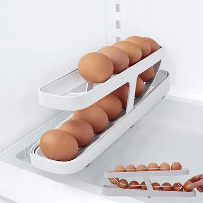 1/2/3Pcs Automatic Rolling Egg Holder Double-layer Fridge Egg Dispenser Refrigerator Kitchen Food