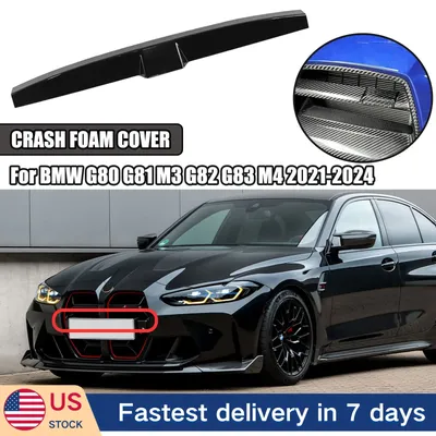 Front Bumper Crash Foam Cover Trim Grille For BMW G80 G81 M3 G82 G83 M4 2021-2024 Glossy Black