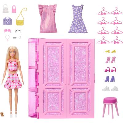 Spielwelt BARBIE "Traumkleiderschrank mit Modepuppe", bunt, Spielfigurenwelten, Kinder, Kunststoff