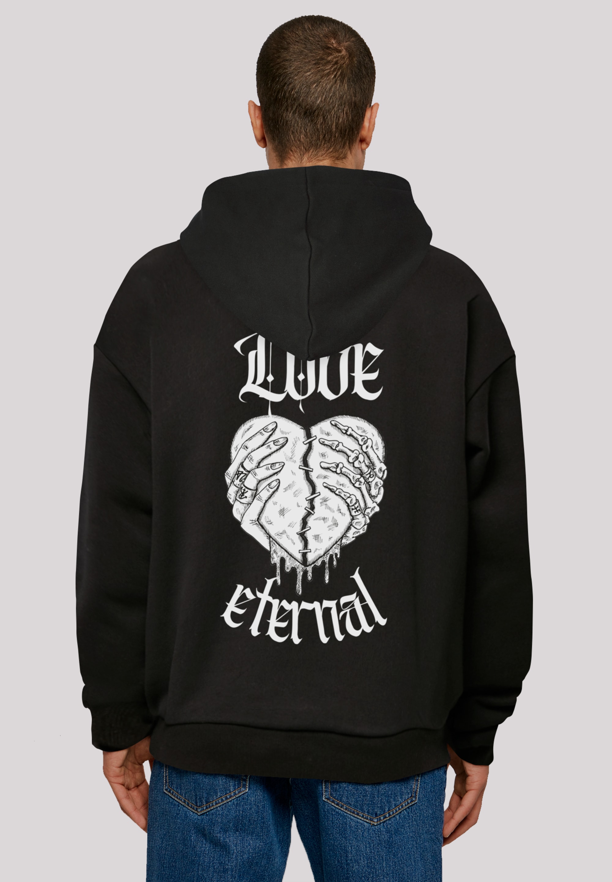 Kapuzenpullover F4NT4STIC "Valentines Streetwear", Herren, Gr. XS, schwarz, Obermaterial: 100% Baumwolle, oversize, Pullover Kapuzenpullover, Premium Y2K Streetwear