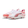 Fußballschuh PUMA "ULTRA 5 MATCH FG/AG Fußballschuhe Jugendliche", Kinder, Gr. 34.5, weiß schwarz glowing rot, Obermaterial: Textil, Synthetik; Futter: Textil, Synthetik; Innensohle: Textil; Laufsohle: Synthetik, Schuhe