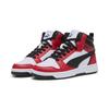 Sneaker PUMA "Rebound V6 Mid Sneakers Jugendliche", Kinder, Gr. 37.5, rot (weiß schwarz for all time rot), Obermaterial: Synthetik, Textil; Futter: Textil; Innensohle: Textil; Laufsohle: Gummi, Schuhe