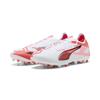 Fußballschuh PUMA "ULTRA 5 MATCH MG Fußballschuhe Erwachsene", Gr. 46, weiß schwarz glowing rot, Obermaterial: Textil, Synthetik; Futter: Textil, Synthetik; Innensohle: Textil; Laufsohle: Synthetik, Schuhe