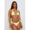 Bikini-Hose MODA MINX "Amour Tie Side Brazilian", Damen, Gr. XL, US-Größen, gelb, 82% Polyamid, 18% Elasthan, unifarben, Badehosen, mit stilvollem Steinbesatz