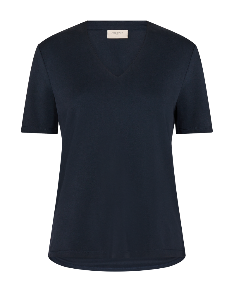 Kurzarmbluse FREEQUENT "FQYR", Damen, Gr. M, grau (salute), Web, Obermaterial: 60% Modal, 40% Polyester, unifarben, bequem hüftbedeckend, V-Ausschnitt, Blusen, elastisch, mit V-Ausschnitt
