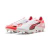 Fußballschuh PUMA "ULTRA 5 MATCH MxSG Fußballschuhe Erwachsene", Gr. 43, weiß schwarz glowing rot, Obermaterial: Textil, Synthetik; Futter: Textil, Synthetik; Innensohle: Textil; Laufsohle: Synthetik, Schuhe