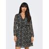 Druckkleid ONLY "ONLCERA 3/4 SHORT DRESS WVN NOOS", Damen, Gr. M (38), N-Gr, schwarz (schwarz aop:shana grafic), Jersey, Obermaterial: 100% Polyester, bedruckt, modisch, regular fit kniefrei, V-Ausschnitt, 3/4-Ärmel elastischer Bund, Kleider,...