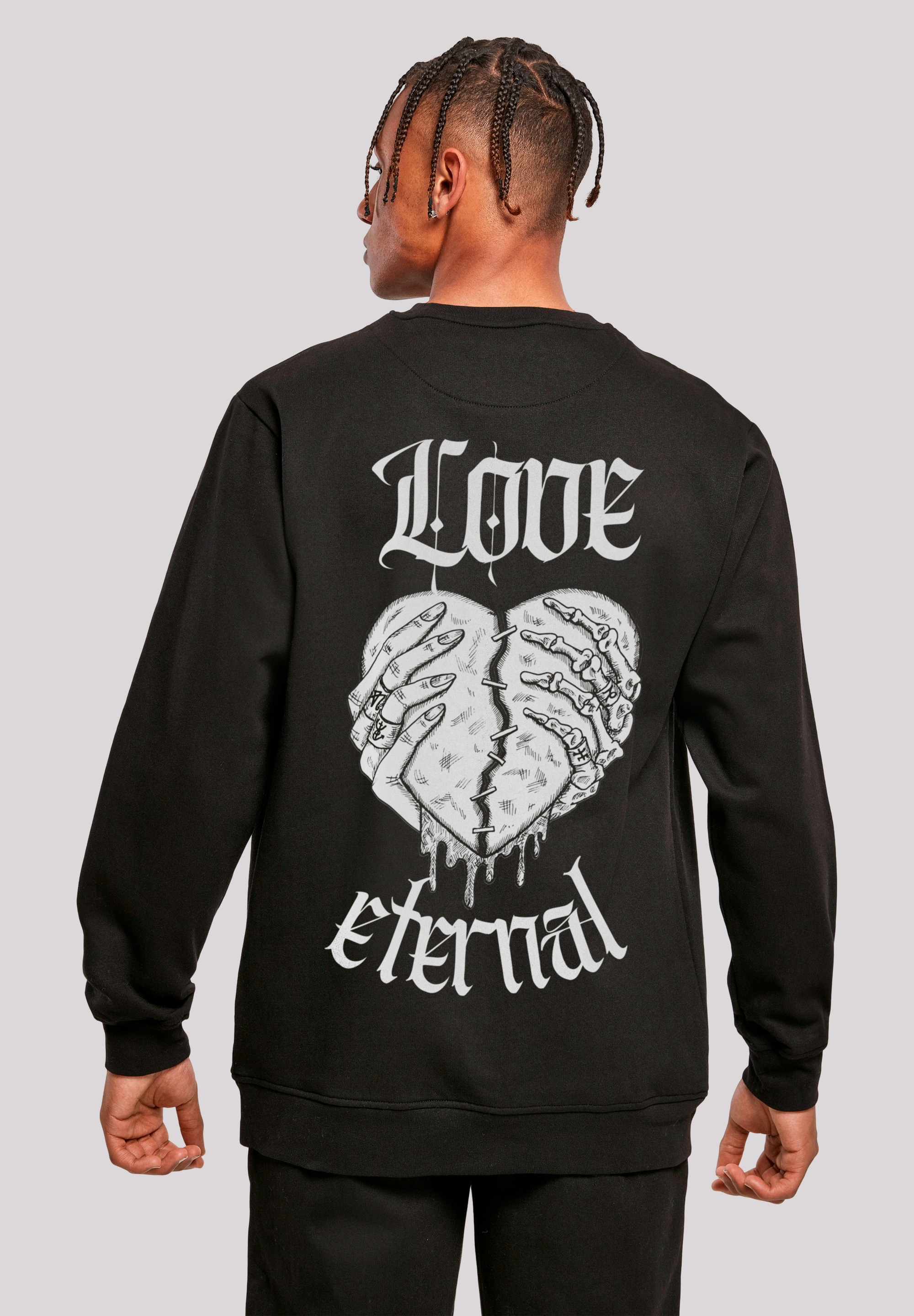 Sweatshirt F4NT4STIC "Valentines Streetwear", Herren, Gr. S, schwarz, Obermaterial: 50% Baumwolle, 50% Polyester, regular fit, Rundhals, ohne Bündchen, Sweatshirts Sweatshirt, Premium Y2K Streetwear