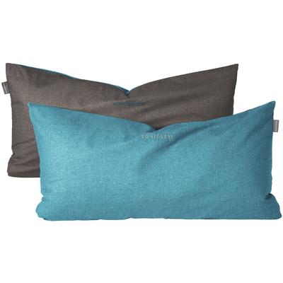 Kissenhüllen SCHIESSER "Doubleface aus weicher Baumwolle mit edlem Melangeeffekt in Wendeoptik", blau (türkis, dunkelgrau), B:40cm L:80cm, Renforcu00e9, Renforcu00e9, Bitte beachten Sie, dass die Farben auf Ihrem Monitor von den Originalfarbtönen... Image