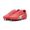 Fußballschuh PUMA "KING MATCH FG/AG Fußballschuhe Jugendliche", Kinder, Gr. 34.5, glowing rot weiß fire, Obermaterial: Textil, Synthetik; Futter: Textil; Innensohle: Textil; Laufsohle: Synthetik, Schuhe