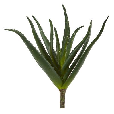 Green Artificial Aloe Plants 16 Inch Set of 3 Faux Succulents for Shelf Desk or Countertop Decor - 16