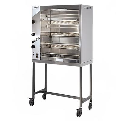 Doregrill MAG40/4SGAS NG MAG S Series Gas 4 Spit Rotisserie w/ 16 Bird Capacity, Natural Gas, Silver, Gas Type: NG, 208 V