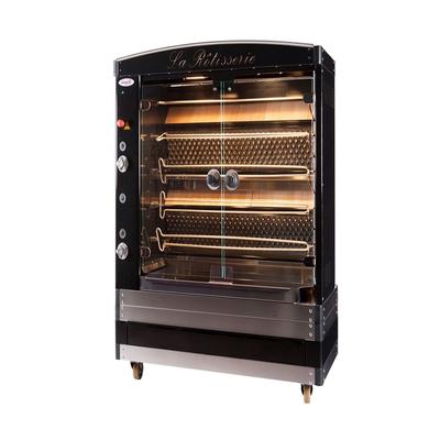 Doregrill MAGFLAM40/5 NG MAGFLAM Series Gas 5 Spit Rotisserie w/ 20 Bird Capacity, Natural Gas, Black, Gas Type: NG, 208 V