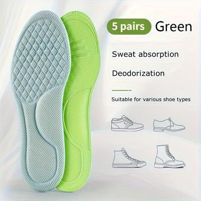 TEMU 5 Pairs Of Wormwood Insoles - Shoe Care & Accessories For Odor Removal, Shock Absorption, - Ideal For Extended Standing, Casual Outdoor, And Sports Activities