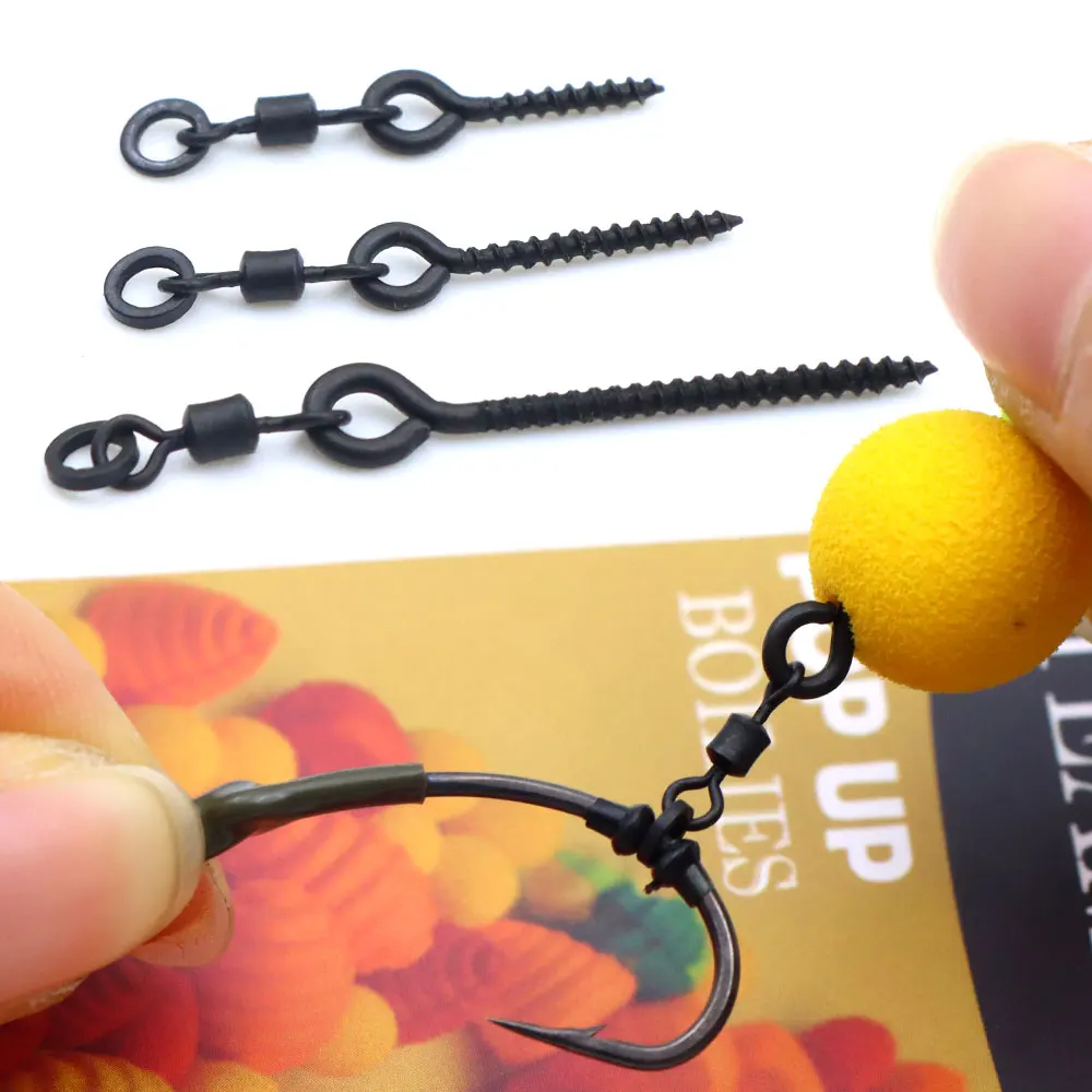 10 pz Accessori Per la Pesca Alla Carpa Pop Up Boilie Girevole Rotolante Esche Per Carpa Viti Capelli Ronnie Rig Metodo Feeder Attrezzatura Da Pesca