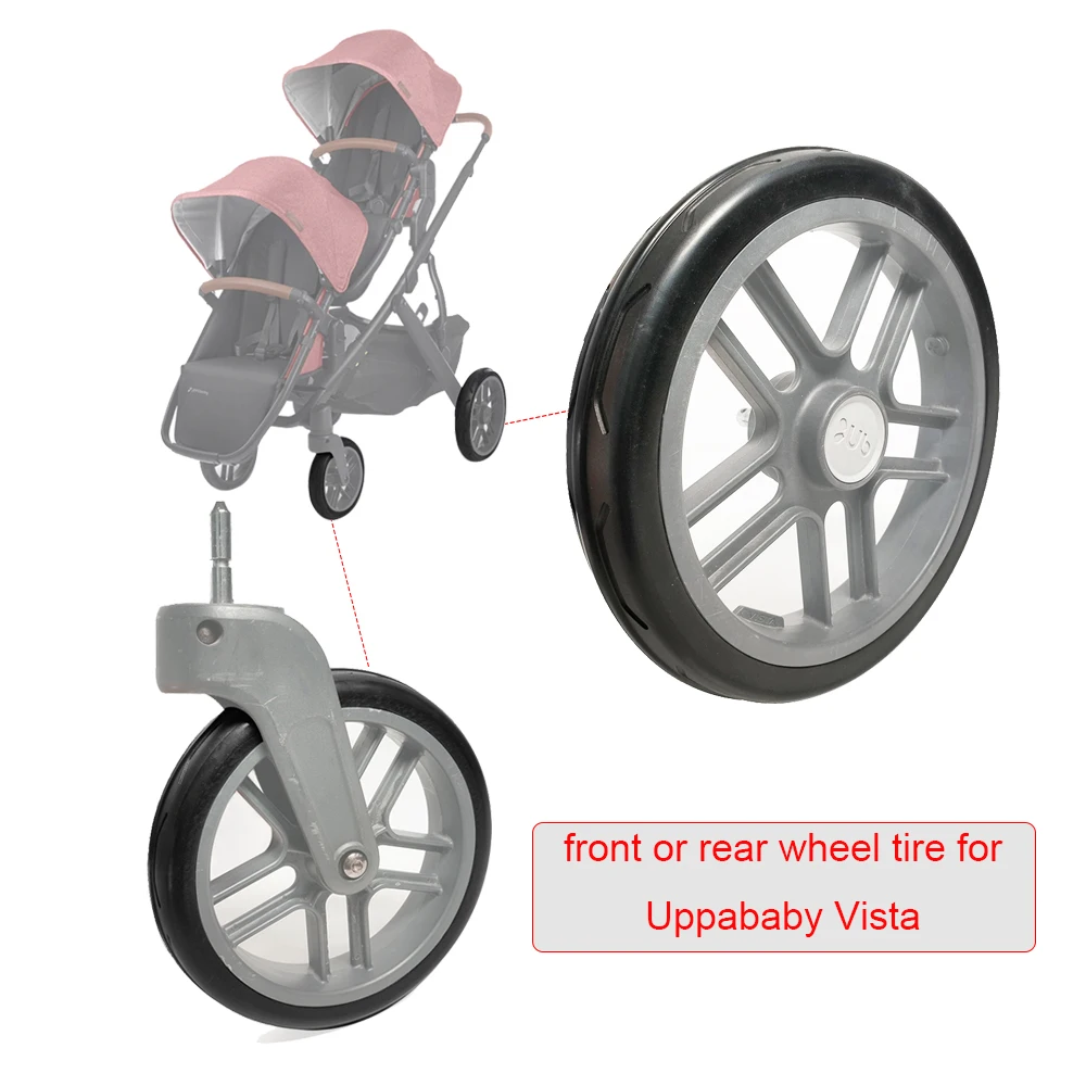 Buggy Rad Reifen Für Uppababy Vista V1 V2 Kinderwagen Vorne oder Hinten Reifen Abdeckung PU Tubeless Direkt Baby Ersetzen Kinderwagen Zubehör