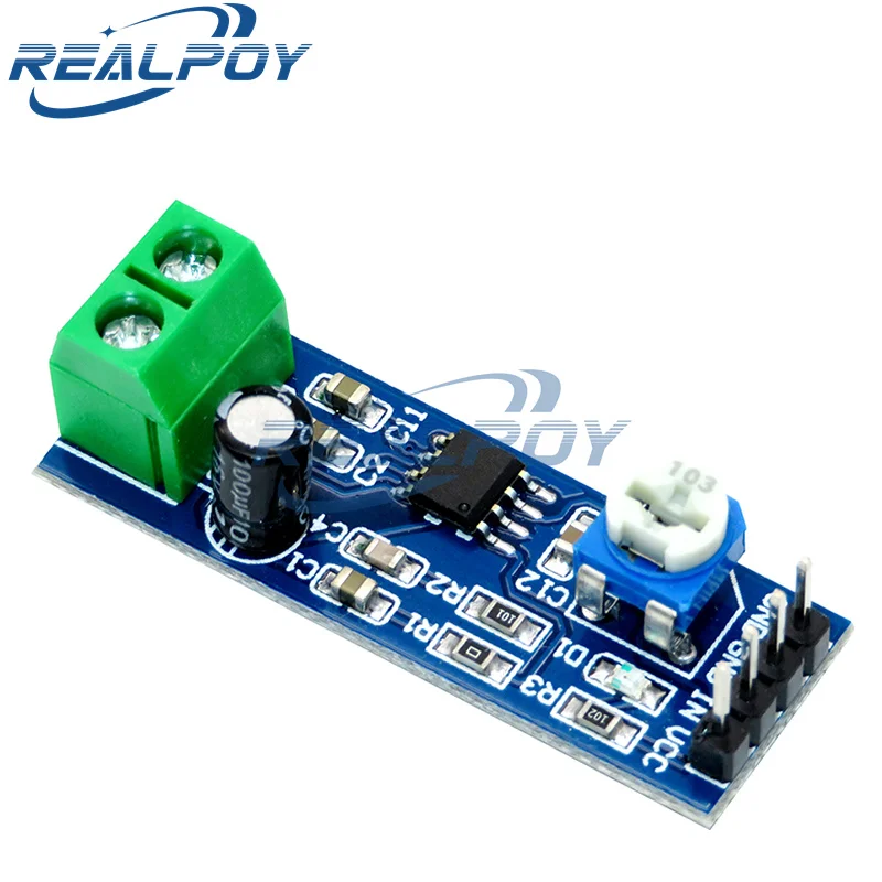 LM386 Audio-Leistungsverstärkermodul, 200-fache Verstärkung, Verstärkerplatine, Mono-Leistungsverstärker, 5 V-12 V Eingang Image