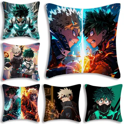 Kissenbezüge Cartoon My Hero Academia Deku Sofa Dekoratives Zuhause Doppelseitiger Druck Kurzer Image