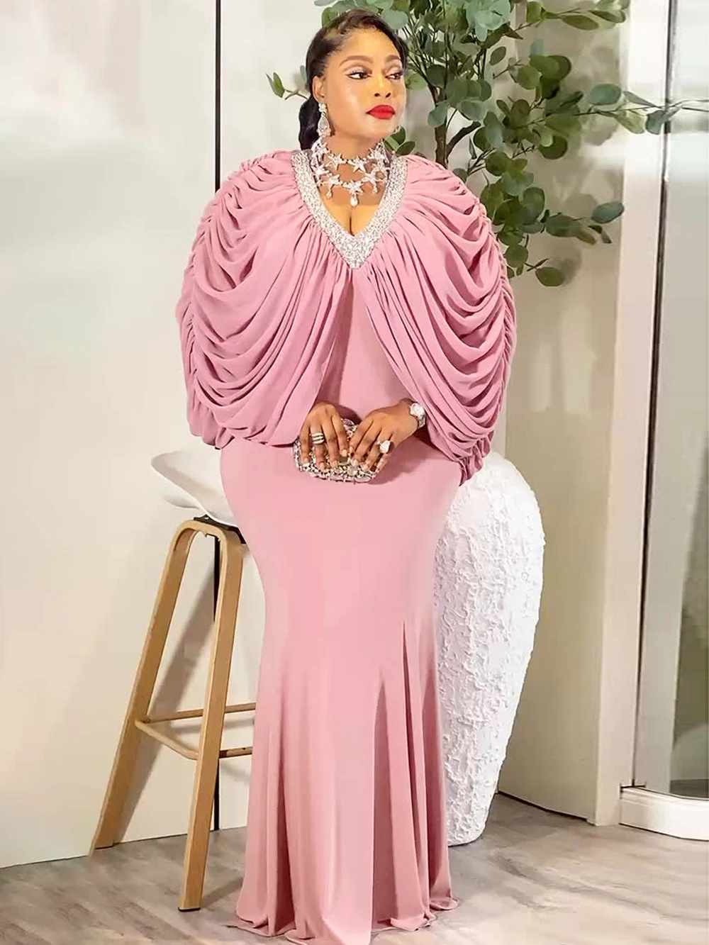 2026 Luxuriöse Partykleider Elegante Damen Hochzeits- und Abendkleider Meerjungfrauenkleid Langes Bodycon-Kleid Afrikanisches Dashiki Diamant-Maxikleid Image