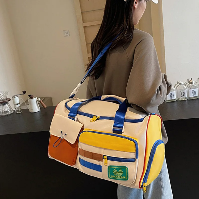 Frauen Reisetasche Umhängetaschen Große Kapazität Gepäck Lagerung Duffel Trip Pack Fitness Gym Training Taschen Sport Handtasche Image