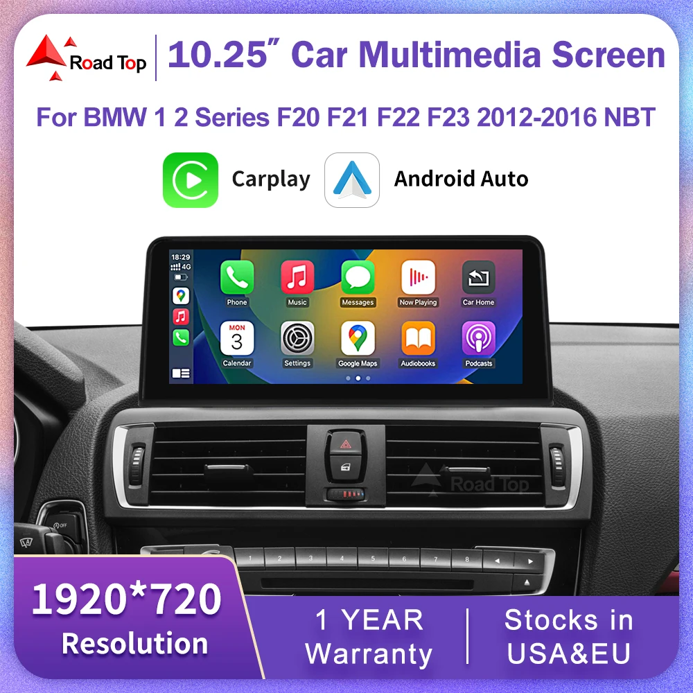 10,25 "12,3" Drahtlose CarPlay Android Auto 1920*720 Multimedia Display Bildschirm Für BMW Serie 1 2 F20 F21 F22 F23 F45 F46 Radio Image