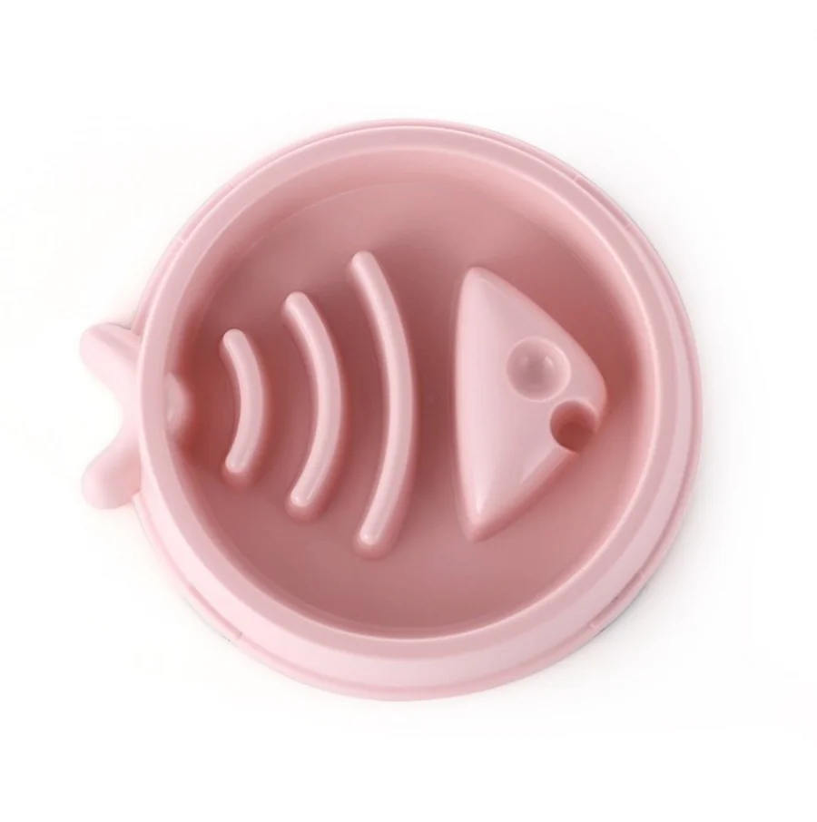 Bol de nourriture lente pour animaux de compagnie, 1 pièce, bol Anti-étouffement pour chien, bol de nourriture lente en os de poisson, assiette à lécher, mangeoire pour animaux de compagnie