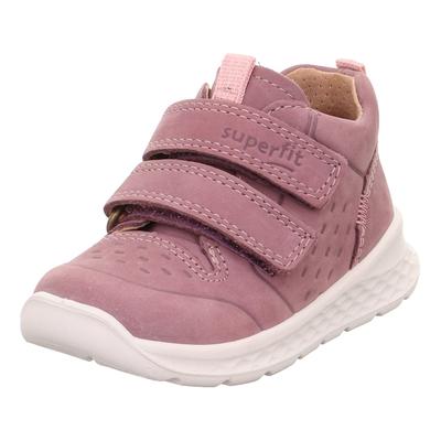 Klettschuh SUPERFIT "BREEZE WMS: mittel", Kinder, Gr. 25, lila (flieder), Nubukleder, casual, Schuhe, Sneaker mit halbho