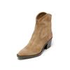 Stiefel MARC O'POLO "aus softem Veloursleder", Damen, Gr. 42, braun (mid braun), Obermaterial: 100% Leder (Rind), unifarben, Schuhe