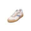Sneaker MARC O'POLO "aus edlem Rindleder", Damen, Gr. 38, weiß, chalky peach, smooth sky, Obermaterial: 100% Leder (Rind), unifarben, casual, Schuhe Retrosneaker