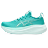 Laufschuh ASICS "GEL-NIMBUS 27", Gr. 43,5, blau (wave teal, illuminate mint), Textil, sportlich, Schuhe Plateausneaker Sneaker low Modernsneaker