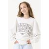 Sweatshirt GARCIA, Mädchen, Gr. 152 (158), lgt grau, Sweatware, Obermaterial: 80% Baumwolle, 20% Polyester, bedruckt, casual, regular fit taillenbedeckt, Rundhals, Langarm Rippbündchen, Sweatshirts, mit Frontprint, for Girls