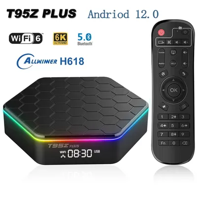 T95Z Plus Allwinner H618 Android 12.0 Wifi6 LAN 100M Dual Band 2.4G 5G BT5.0 RAM 2GB 4GB ROM 16GB