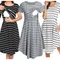Summer Maternity Care Striped Dresses Pregnant Premama Baby Shower Clothes Women Pajamas