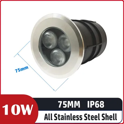 75MM 10W 12V-24V IP68 Cree XTE Chips Swimming Pools Lighting All Stainless Steel LED Underwater