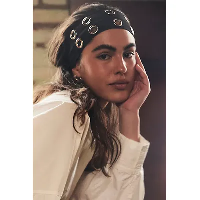 Chloe Grommet Soft Headband at Free People in Black