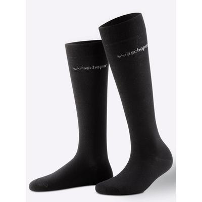 Kniestrümpfe WÄSCHEPUR, Damen, Gr. 1 = 35-38, schwarz, 78% Baumwolle, 20% Polyamid, 2% Elasthan, Socken Image